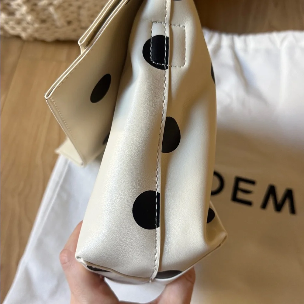 Eadem Cream and Black Polka Dot Cosmetic Bag